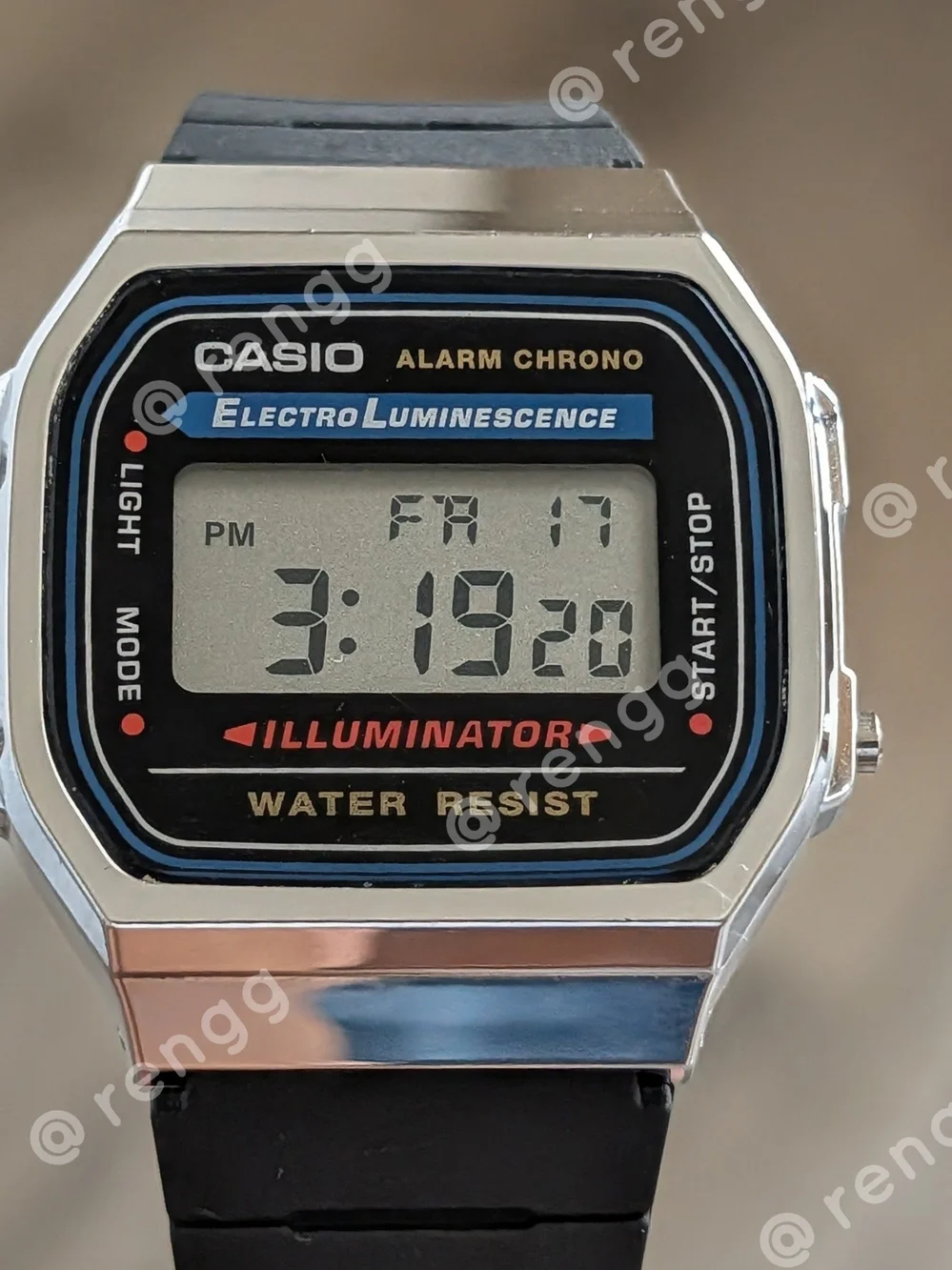 Casio Digital Alarm Chrono Watch - Black & Silver
